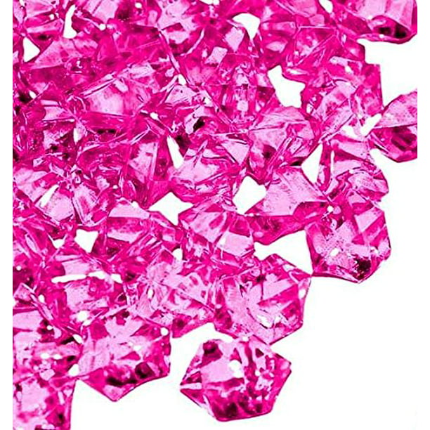 Wedding Homeneeds Inc Ice Rock Crystals Treasure Gems for Table Scatters Birthday Decoration Favor Event 1 lb. Bag Arts & Crafts Fuchsia Vase Fillers 
